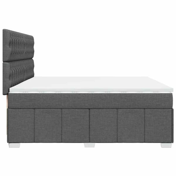 vidaXL Ramsäng med madrass mörkgrå 200x200 cm tyg Grå