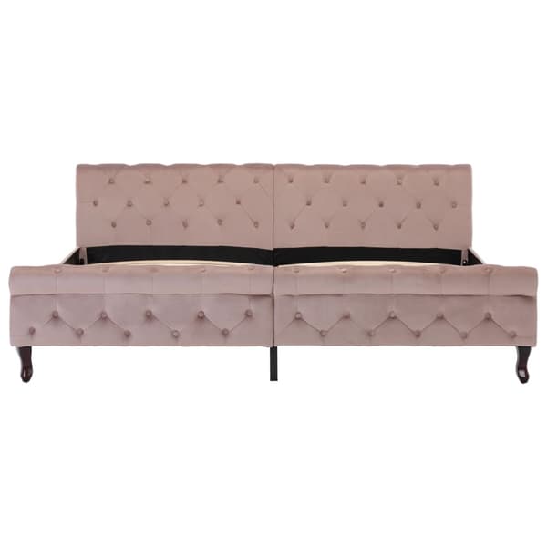 vidaXL Sängram rosa sammet 200x200 cm Rosa