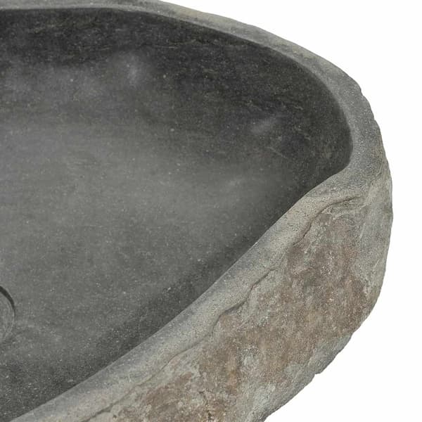 vidaXL Handfat flodsten oval 50 cm Taupe