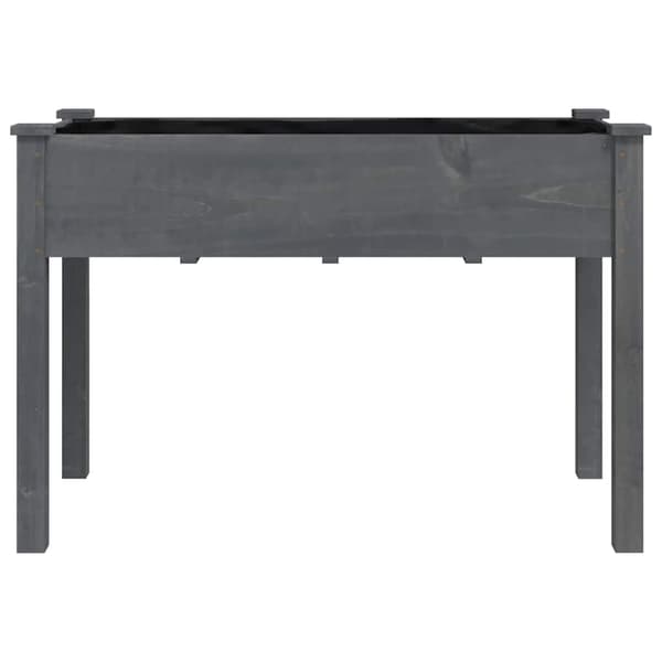 vidaXL Odlingslåda med foder grå 118x59x76 cm massivt granträ Grå