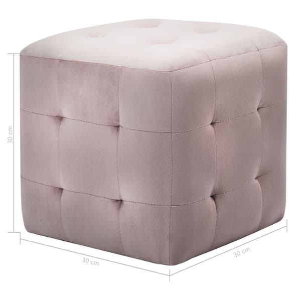 vidaXL Sittpuff 2 st rosa 30x30x30 cm sammetstyg Rosa