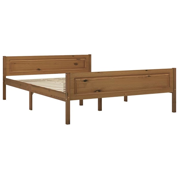 vidaXL Sängram massiv furu honungsbrun 160x200 cm Brun