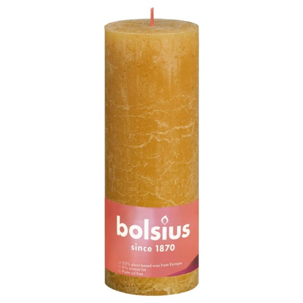 Bolsius Rustika blockljus 4-pack 190x68 mm honungsgul Gul