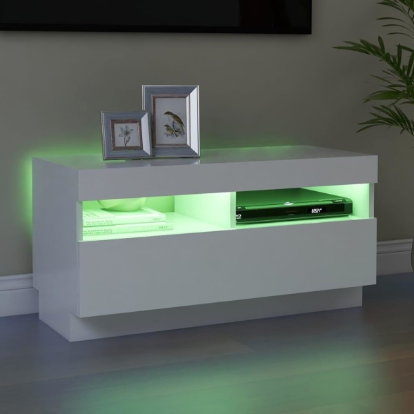 vidaXL TV-bänk med LED-belysning vit 80x35x40 cm Vit