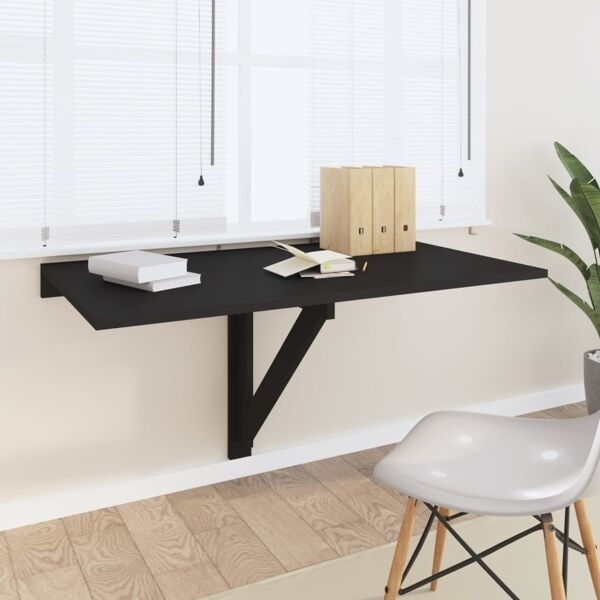 vidaXL Väggbord svart 100x60x56 cm konstruerat trä Svart