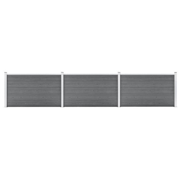 vidaXL Staketpanel WPC 526x106 cm grå grå