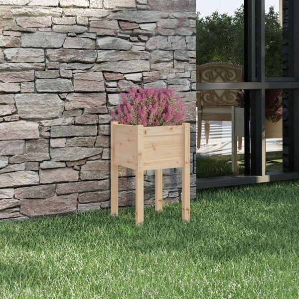 vidaXL Odlingslåda 40x40x70 cm massiv furu Brun