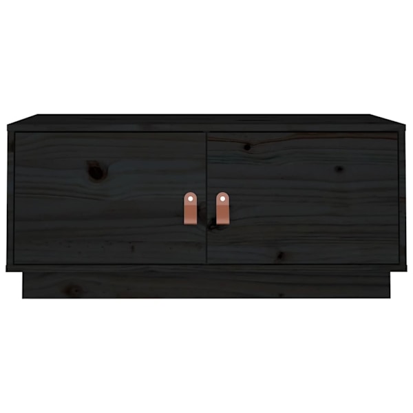 vidaXL Soffbord svart 80x50x35 cm massiv furu Svart