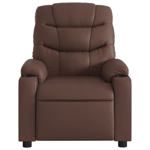 vidaXL Elektronisk reclinerfåtölj brun konstläder Brun
