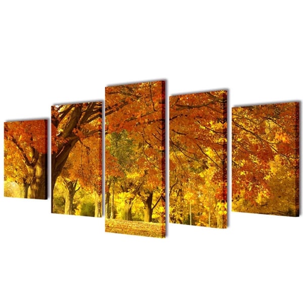 vidaXL Uppsättning väggbonader på duk: lönn 200 x 100 cm multifärg