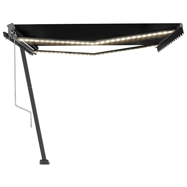 vidaXL Automatisk markis med vindsensor & LED 450x300 cm antracit Antracit
