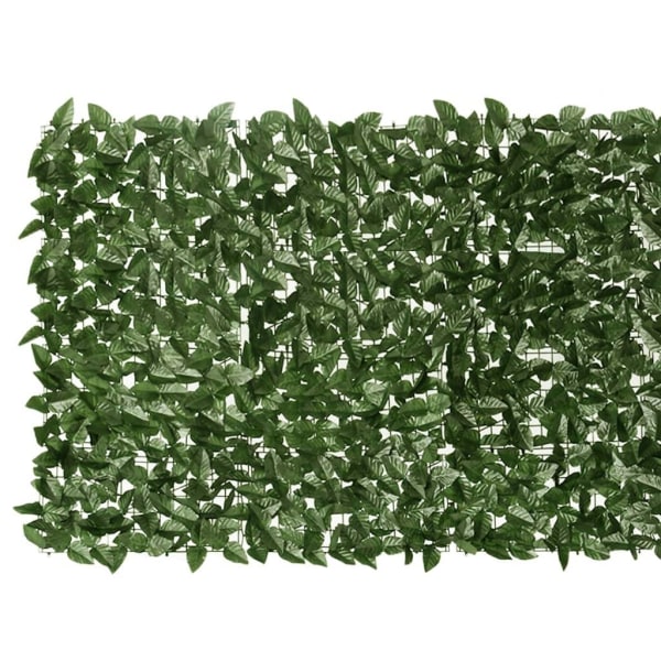 vidaXL Balkongskärm mörkgröna blad 400x100 cm Grön