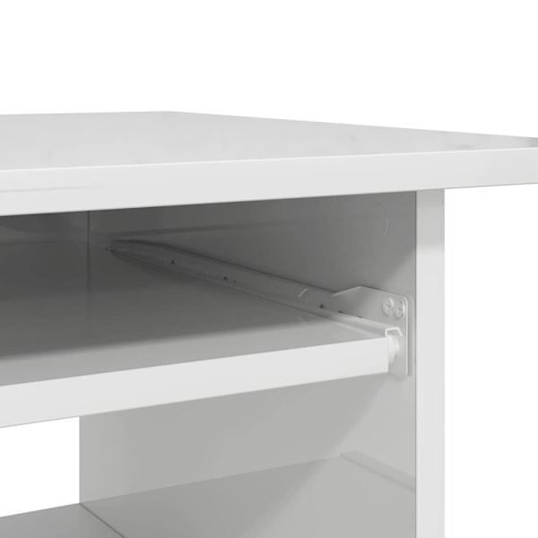 vidaXL Skrivbord vit högglans 80x45x74 cm konstruerat trä Vit