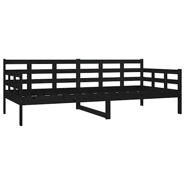 vidaXL Dagbädd svart 90x200 cm massiv furu Svart