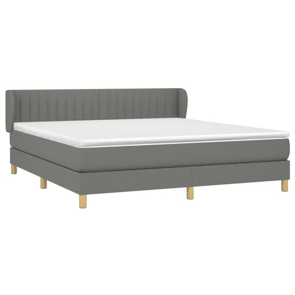 vidaXL Ramsäng med madrass mörkgrå 160x200 cm tyg Grå