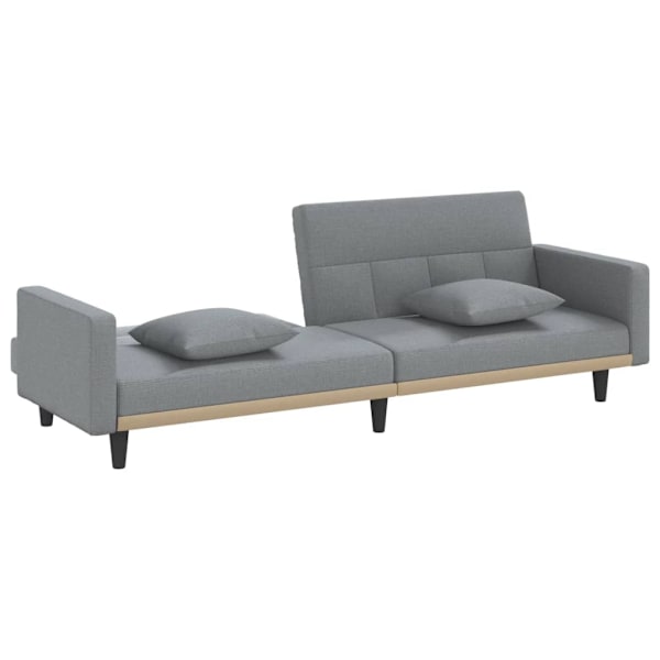 vidaXL Bäddsoffa med dynor ljusgrå tyg Grå