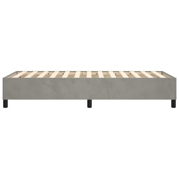 vidaXL Sängram utan madrass ljusgrå 90x200 cm sammet Grå