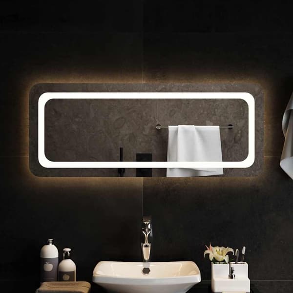 vidaXL Badrumsspegel LED 100x40 cm Transparent
