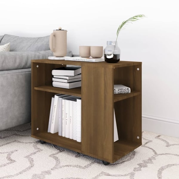 vidaXL Sidobord brun ek 70x35x55 cm konstruerat trä Brun