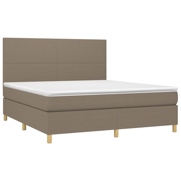 vidaXL Ramsäng med madrass taupe 180x200 cm tyg Taupe