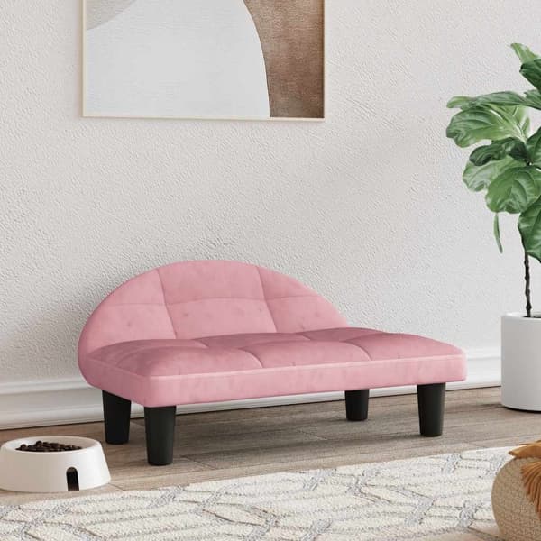 vidaXL Hundbädd rosa 70x52x30 cm sammet Rosa