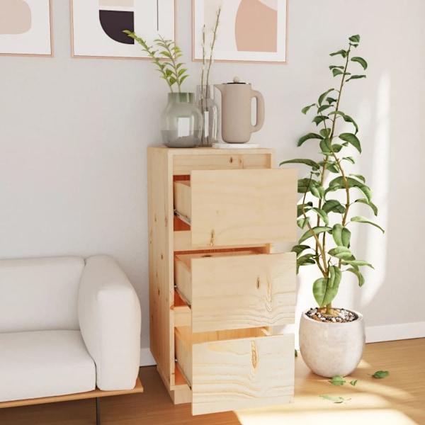 vidaXL Skänk vit 32x34x75 cm massiv furu Brun