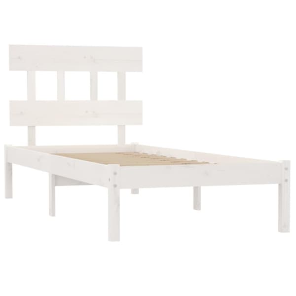 vidaXL Sängram vit massivt trä 90x190 cm Vit