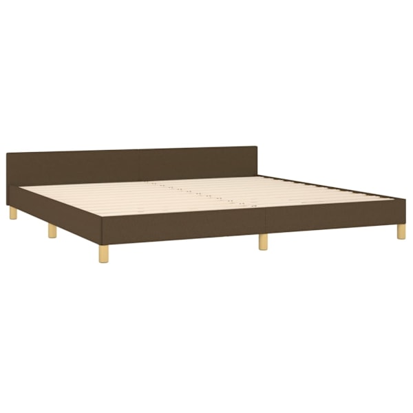 vidaXL Sängram utan madrass mörkbrun 200x200 cm tyg Brun