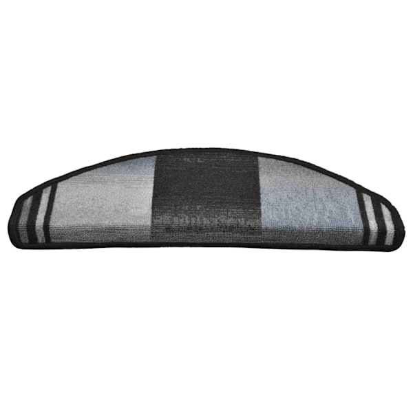 vidaXL Trappstegsmattor självhäftande 15 st svart och grå 65x21x4 cm multifärg