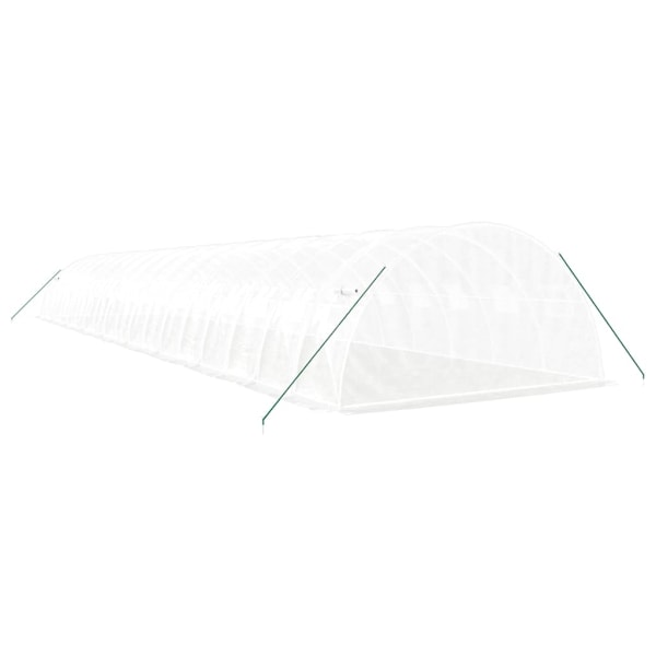 vidaXL Växthus med stålram vit 72 m² 18x4x2 m Vit