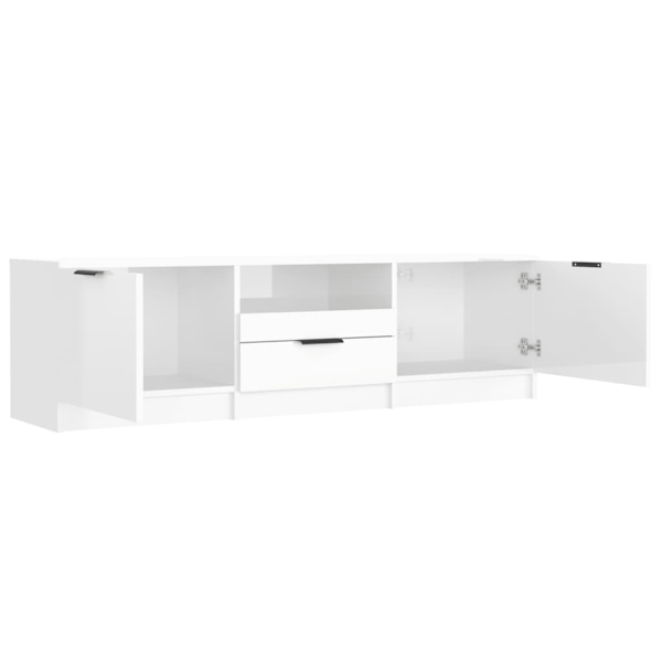 vidaXL Tv-bänk vit högglans 140x35x40 cm konstruerat trä Vit