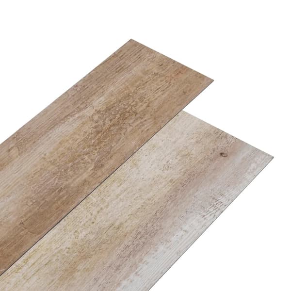 vidaXL Ej självhäftande PVC-golvplankor 5,26 m² 2 mm trä Brun