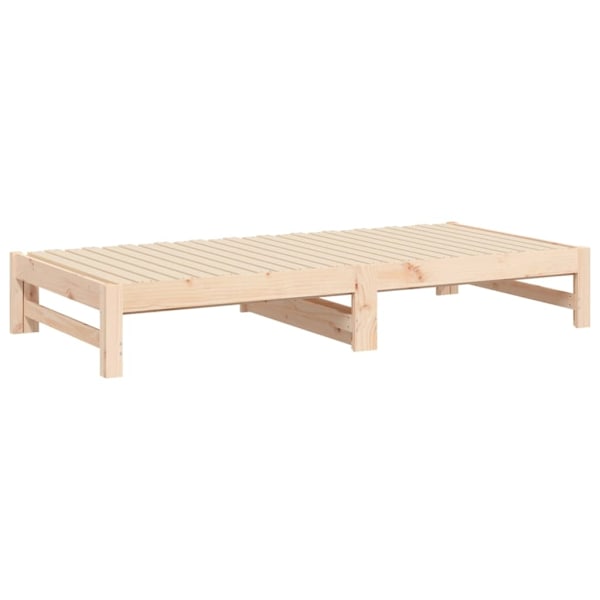 vidaXL Utdragbar dagbädd 2x(90x190) cm massiv furu Brun