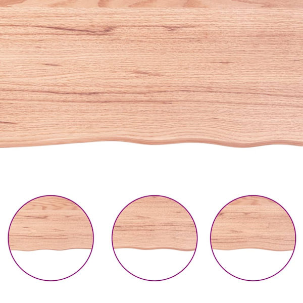 vidaXL Bordsskiva ljusbrun 120x50x(2-4) cm behandlad massiv ek Brun