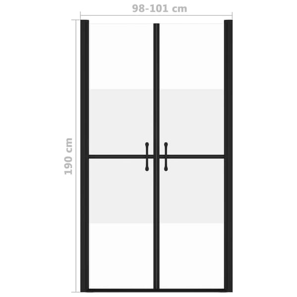 vidaXL Duschdörr halvfrostad ESG (98-101)x190 cm Silver