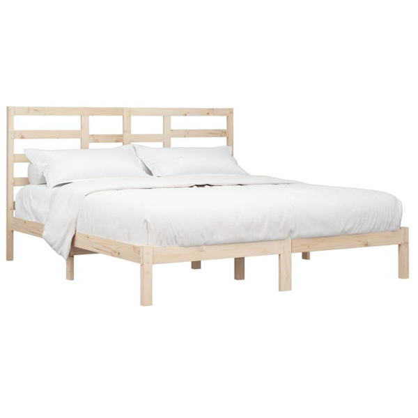 vidaXL Sängram massivt trä 200x200 cm Brun