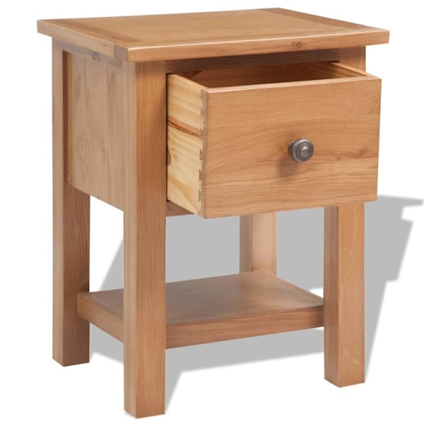 vidaXL Sängbord 2 st 36x30x47 cm massiv ek Brun