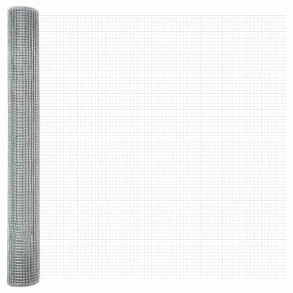 vidaXL Utomhus Svetsat Stängsel med Stolpar 50 x 1,2 m Silver Mesh Silver