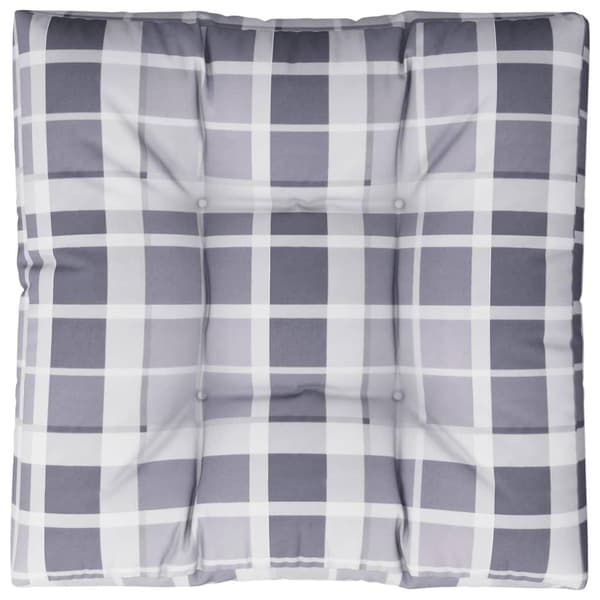 vidaXL Palldyna grårutig 80x80x12 cm tyg multifärg