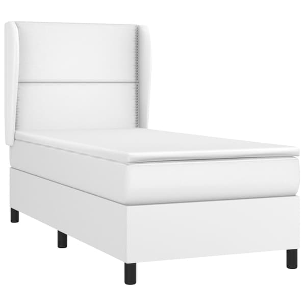 vidaXL Ramsäng med madrass vit 100x200 cm konstläder Vit