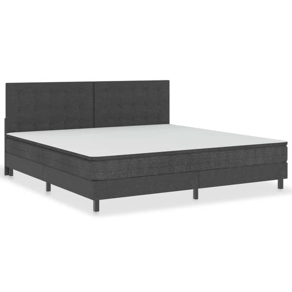 vidaXL Resårsäng mörkgrå tyg 200x200 cm grå