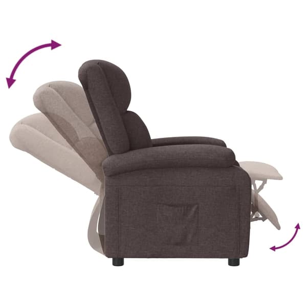 vidaXL Reclinerfåtölj mörkbrun tyg Brun