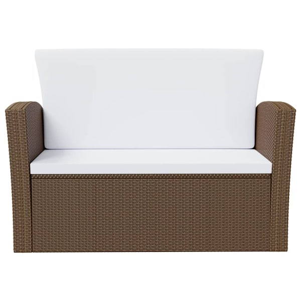 vidaXL Loungegrupp med dynor 8 delar konstrotting brun Brun