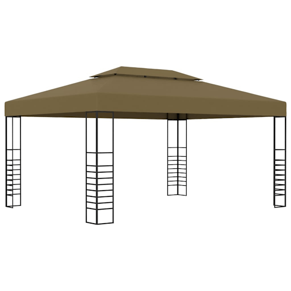 vidaXL Paviljong med ljusslinga LED 3x4 m taupe Taupe
