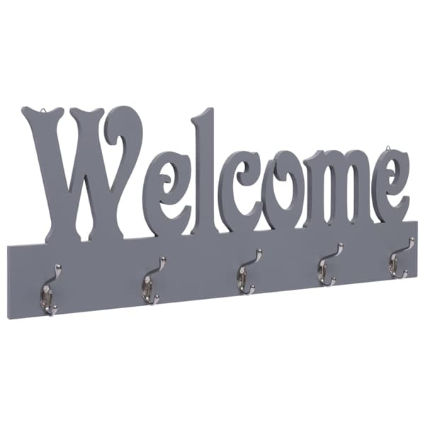 vidaXL Väggkrokar WELCOME grå 74x29,5 cm grå