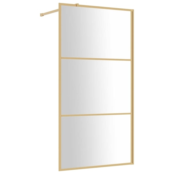 vidaXL Duschvägg med klart ESG-glas guld 115x195 cm Guld