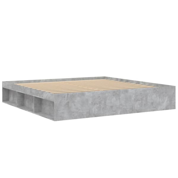 vidaXL Sängram betonggrå 200x200 cm Grå