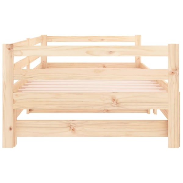vidaXL Utdragbar dagbädd 2x(90x190) cm massiv furu Brun