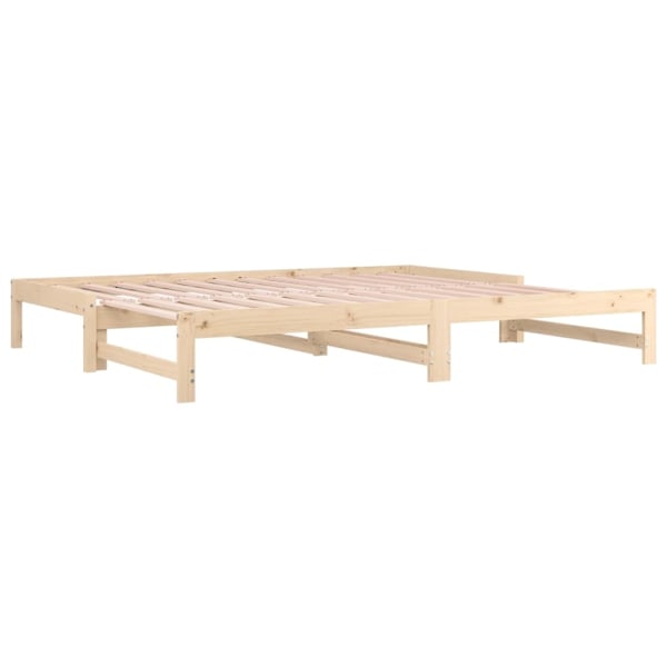 vidaXL Utdragbar dagbädd 2x(80x200) cm massiv furu Brun