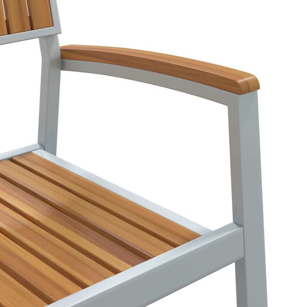 vidaXL Trädgårdsmöbelset 7 pcs Grå Massivt Akaciaträ Grå